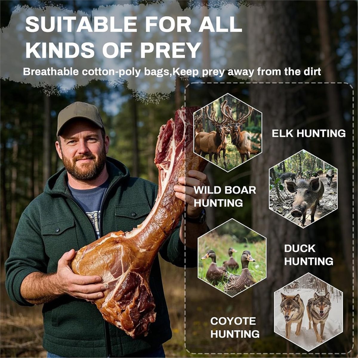 AB09 Game Bags Hunting Meat Ba - Game Bag Meat Hunting ulasan dan harga
